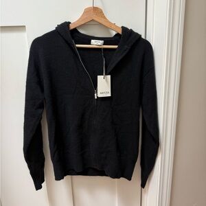 Aritzia NWT Cashmere relaxed zip Hooded zip up 2xs xxs